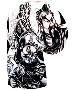 タトゥーシール 和柄 腕 軍師 闘士 肩 半面 刺青 入墨 リアル 防水 TATTOO 大判 8