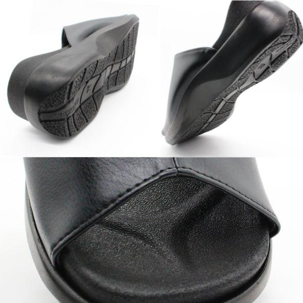 エムスリー サンダル レディース 靴 黒 ブラック 軽量 軽い 幅広 3E ゆったり 厚底 安定 オフィス 仕事 日本製 履きやすい 疲れない コンフォート M.M.M 51 - 画像 (8)