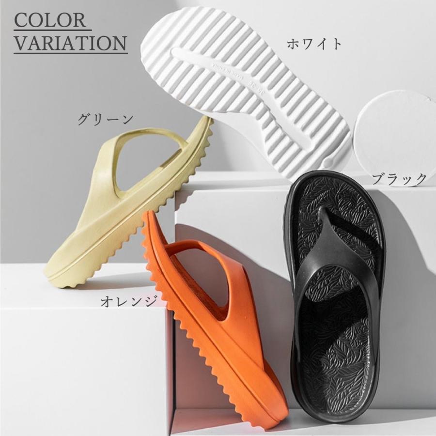 【在庫処分セール】 ビーチサンダル メンズ レディース 厚底 リカバリーサンダル 痛くない 疲れない おしゃれ トングサンダル スポーツサンダル - 画像 (9)