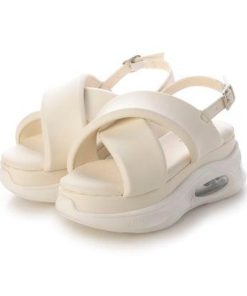 シューズインクローゼット Shoes in Closet -シュークロ- 厚底 ボリュームソール クロスベルト スポーツサンダル 2471 （アイボリ