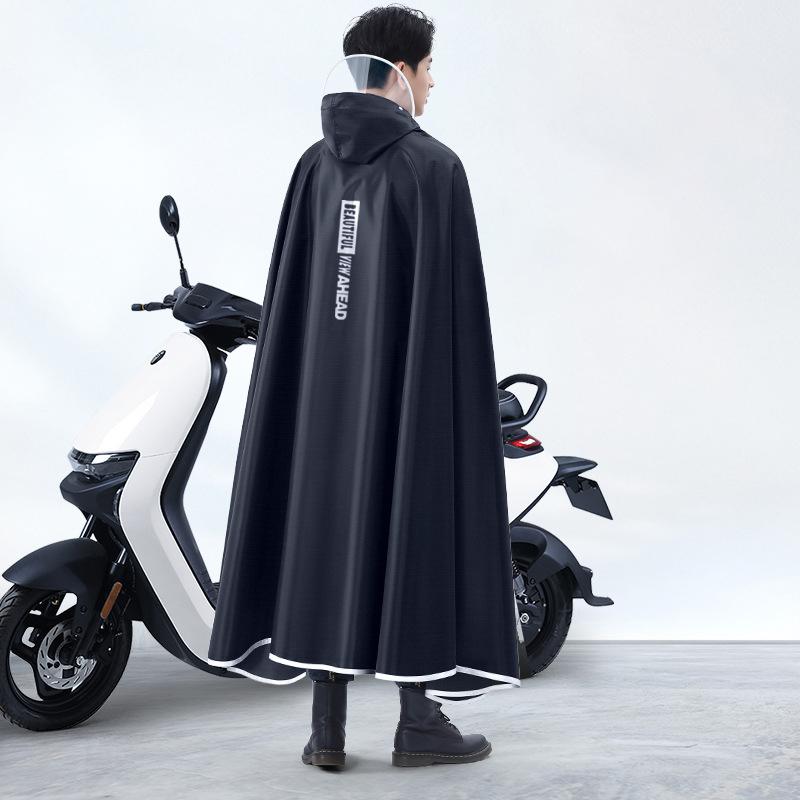 【タイムセール】レインコート 自転車用レインコート レインポンチョ 大きいサイズ 二重ツバ 安全ロング丈 カッパ リュック対応 携帯 多機能 男女兼用