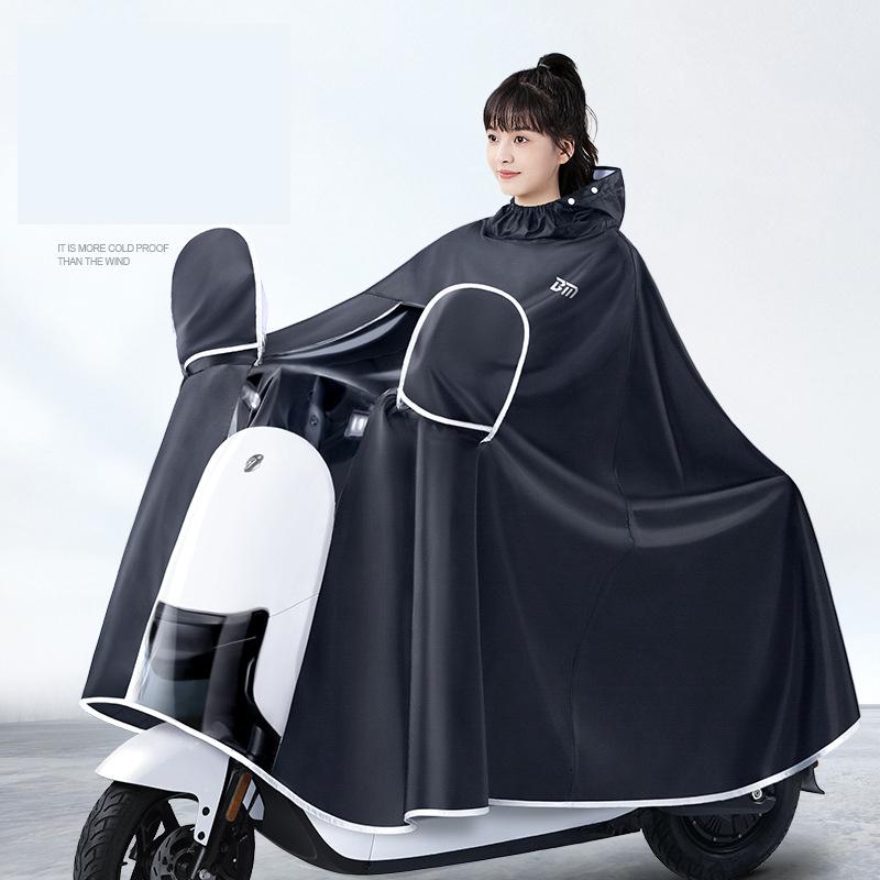 【タイムセール】レインコート 自転車用レインコート レインポンチョ 大きいサイズ 二重ツバ 安全ロング丈 カッパ リュック対応 携帯 多機能 男女兼用 - 画像 (2)