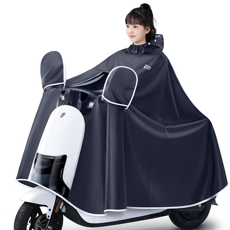 【タイムセール】レインコート 自転車用レインコート レインポンチョ 大きいサイズ 二重ツバ 安全ロング丈 カッパ リュック対応 携帯 多機能 男女兼用 - 画像 (4)