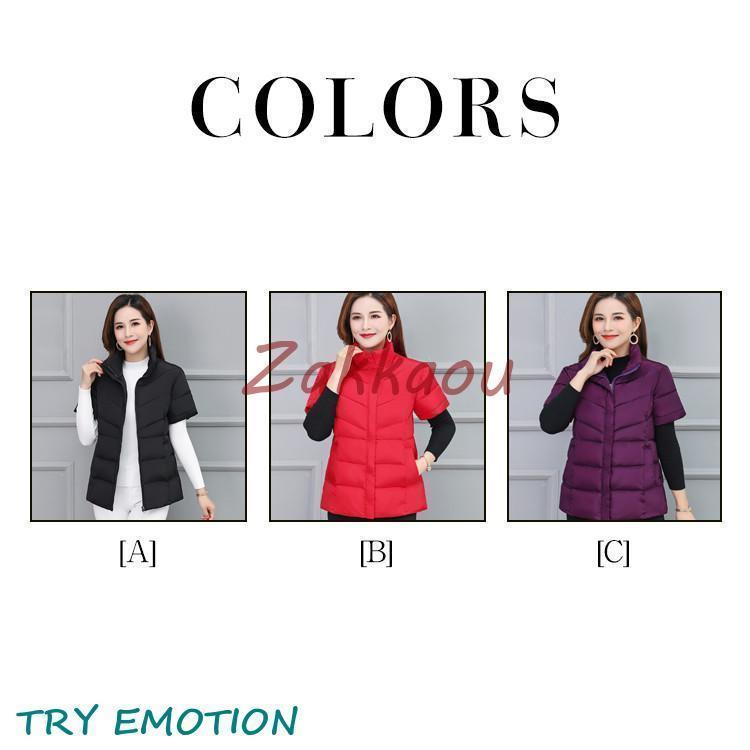 レディース 半袖ジャケット ダウンベスト立ち襟 防風 合わせやすい 中綿ベスト 秋冬 新作 アウター 上着 軽量 保温 敬老の日 40代 50代 60代 70代