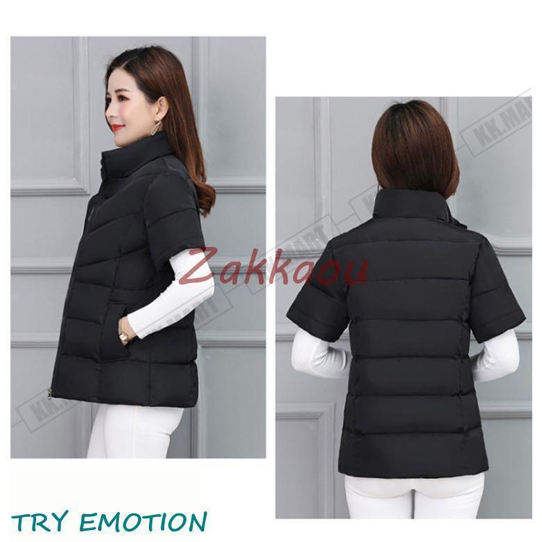 レディース 半袖ジャケット ダウンベスト立ち襟 防風 合わせやすい 中綿ベスト 秋冬 新作 アウター 上着 軽量 保温 敬老の日 40代 50代 60代 70代 - 画像 (2)