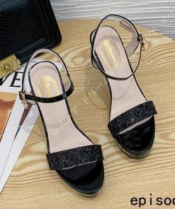 パンプス オープントゥ グリッター アンクルストラップ ハイヒール ストーム 前厚 痛くない ストラップサンダル パーティー 結婚式 キャバクラ オフィス