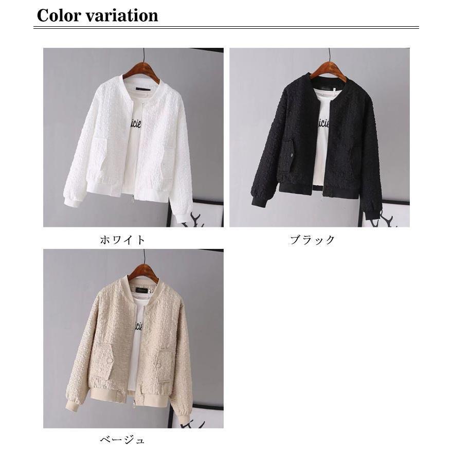 長袖 レディース ジャケット ショート 韓国 アウター ノーカラー 春 ノーカラージャケット ライトアウター 羽織り 春服 通勤 ブルゾン - 画像 (6)