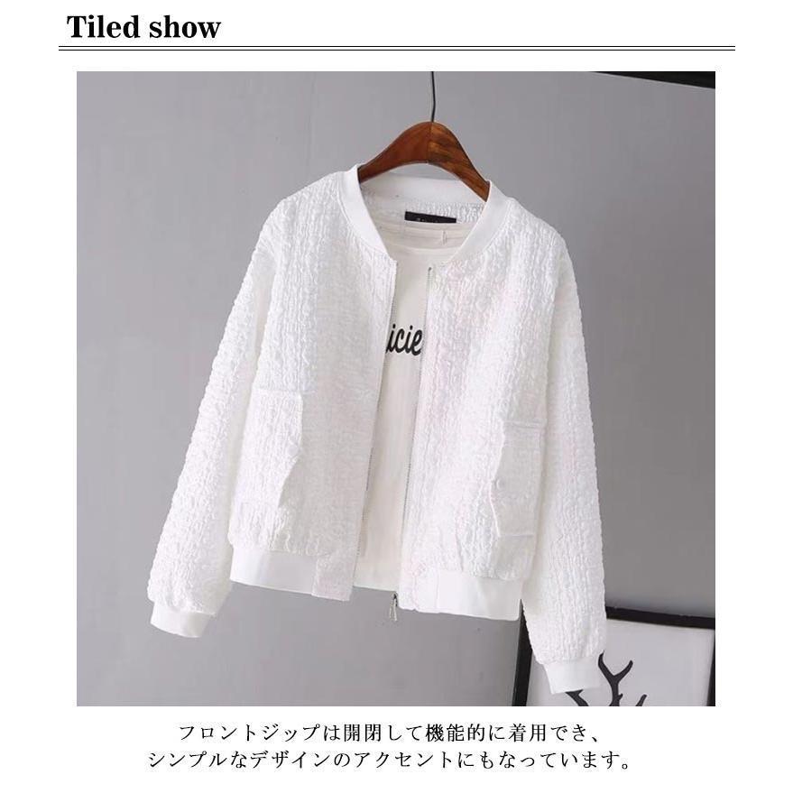 長袖 レディース ジャケット ショート 韓国 アウター ノーカラー 春 ノーカラージャケット ライトアウター 羽織り 春服 通勤 ブルゾン - 画像 (7)