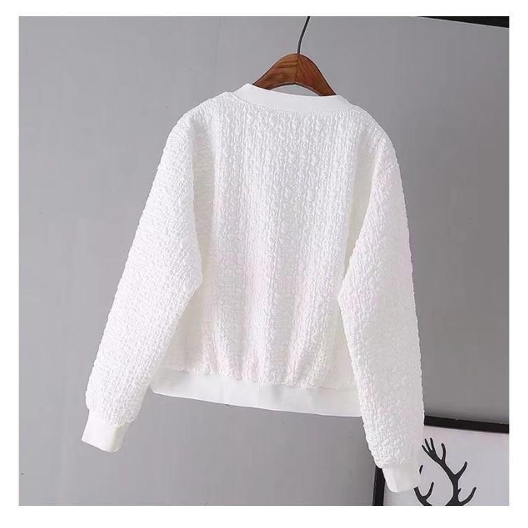 長袖 レディース ジャケット ショート 韓国 アウター ノーカラー 春 ノーカラージャケット ライトアウター 羽織り 春服 通勤 ブルゾン - 画像 (8)