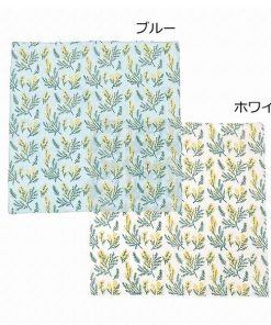 ハンカチ ミモザ フラワー お花 ブルー ホワイト 白 shesay 志成販売 304942 コットン 綿 100% 総柄 ハンカチーフ はんかち 女性用 女性 かわいい おしゃれ