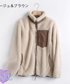 ボアジャケット ボアブルゾン レディース ボアコート アウター 立ち襟 ふわふわ 暖かい ゆったり 可愛い カジュアル シンプル 無地 秋冬