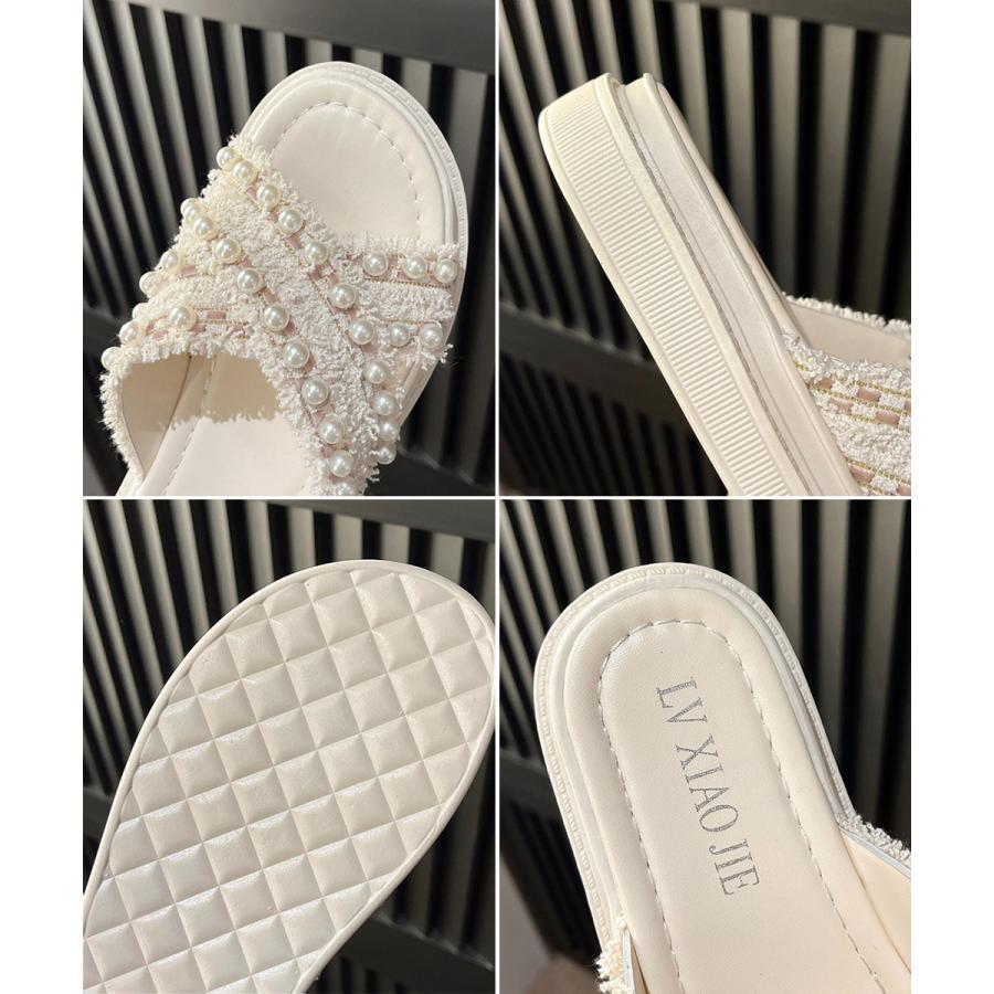 miniministore 厚底サンダル パール付き クロスサンダル - 画像 (3)