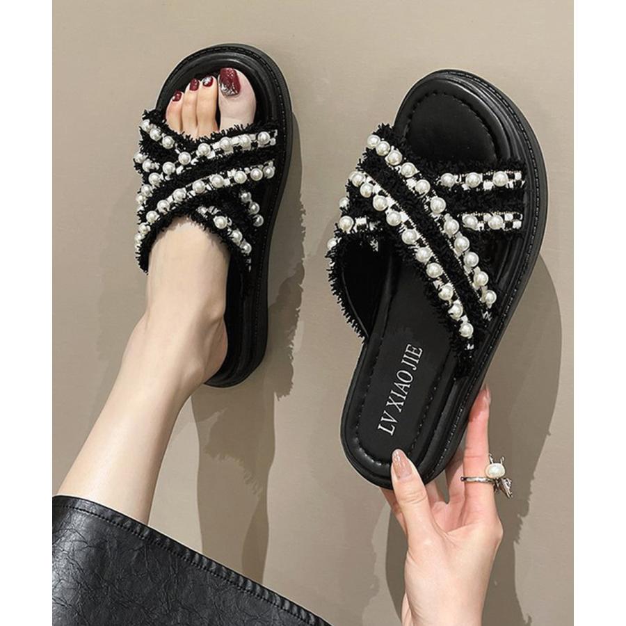 miniministore 厚底サンダル パール付き クロスサンダル - 画像 (4)