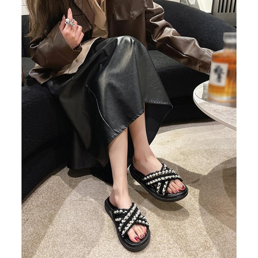 miniministore 厚底サンダル パール付き クロスサンダル - 画像 (5)