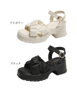 miniministore 厚底サンダル 太ヒール クロスベルト 夏
