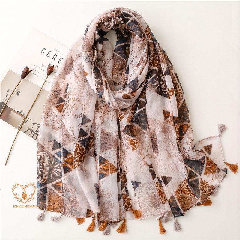 ストール 大判 レディース スカーフ ショール マフラー 花柄 UVカット 紫外線対策 日焼け防止 シンプル 羽織り 薄め おしゃれ - 画像 (2)