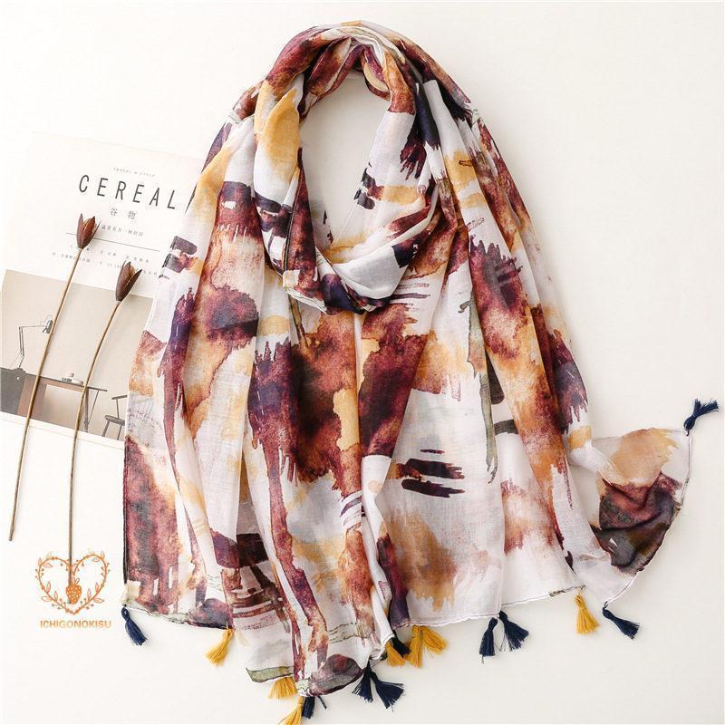 ストール 大判 レディース スカーフ ショール マフラー 花柄 UVカット 紫外線対策 日焼け防止 シンプル 羽織り 薄め おしゃれ - 画像 (6)