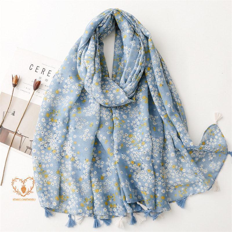 ストール 大判 レディース スカーフ ショール マフラー 花柄 UVカット 紫外線対策 日焼け防止 シンプル 羽織り 薄め おしゃれ - 画像 (8)