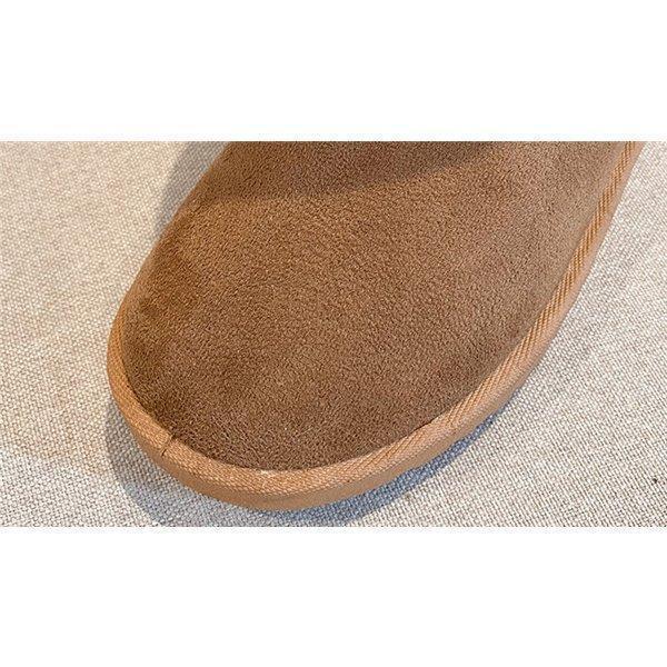 ムートンブーツレディースシューズロング丈ミドルブーツ裏ボアファー履きやすい歩きやすい暖かい軽い冬フラット可愛い冬靴 - 画像 (3)