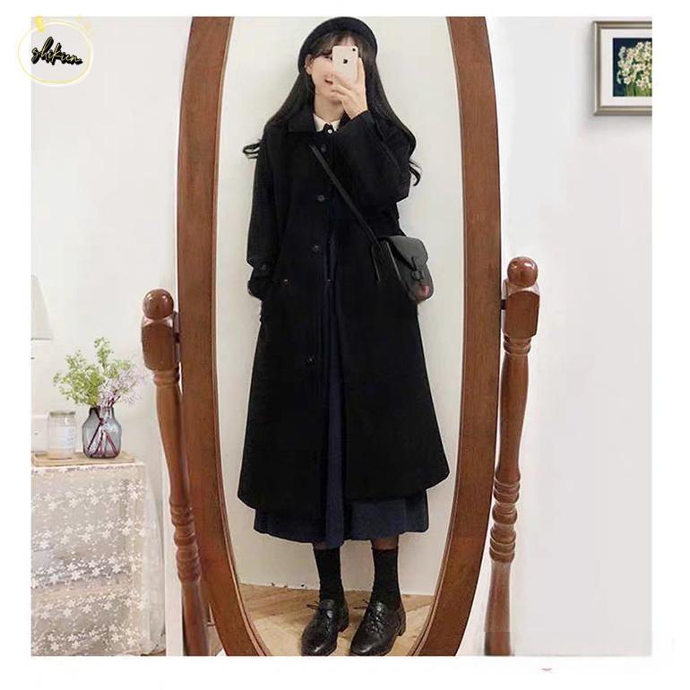ステンカラーコート レディース 秋冬 40代 黒 チェスターコート ロング丈 ラシャ オーバー 韓国風 アウター 通勤 オシャレ ゆったり 大人30代 - 画像 (8)