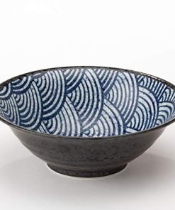 美濃焼 青海波 -江戸小紋- 平丼 W20243