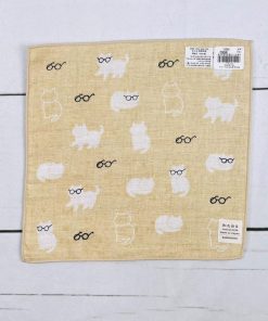 濱文様 和たおるセミウォッシュ ねこめがね ベージュ 42247