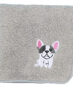 阪急ハロードッグ オーガニックコットン ハンカチタオル フレンチブル グレー 犬柄