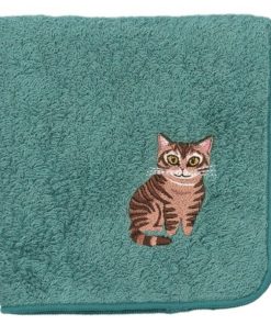 阪急ハロードッグ オーガニックコットン ハンカチタオル アメショー ブルー 猫柄