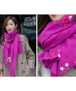 大判ストール 大判マフラー レディース 羽織りもの 肩掛け ひざ掛け 90 180 刺繍 花 フラワー 薄手 薄い 寒さ対策 冷え対策 冷房対策 おし