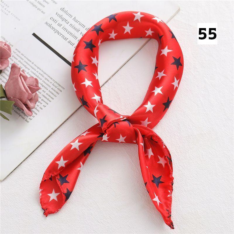 スカーフ レディース 女性 正方形 スクエア 50cm バッグスカーフ ストール バンダナ ヘッドアクセサリー ヘアアレンジ ヘアスタイル 上品 おし - 画像 (7)