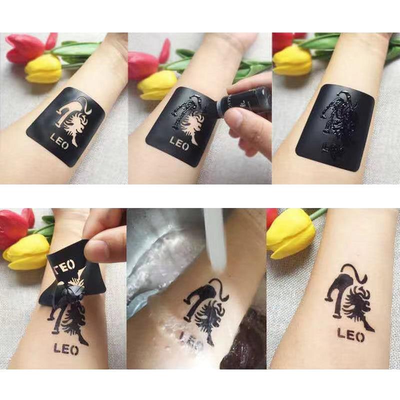 ステンシルシール K15 A4台紙 複数絵柄 アート作品 ヘナタトゥー用 グリッタータトゥー用