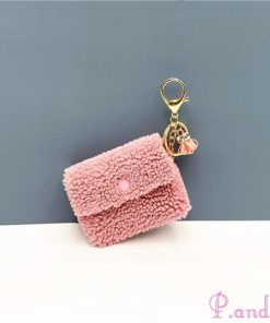キーホルダー ミニ財布 もこもこ レディース プレゼント かわいい キーリング キーチャーム バッグチャーム おしゃれ 収納 無地 シンプル