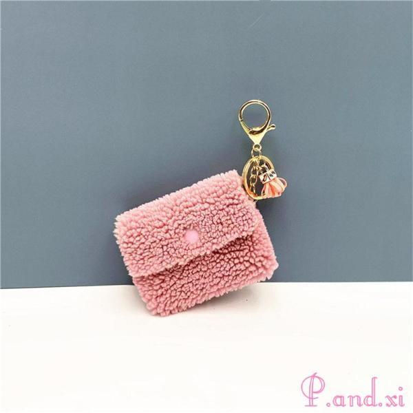 キーホルダー ミニ財布 もこもこ レディース プレゼント かわいい キーリング キーチャーム バッグチャーム おしゃれ 収納 無地 シンプル