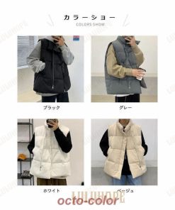 中綿ベスト メンズ ベスト 前あき 厚手 冬ベスト 中綿 キルティングベスト ジレベスト フワフワ 立ち襟 アウター ノースリーブ 冬 通勤