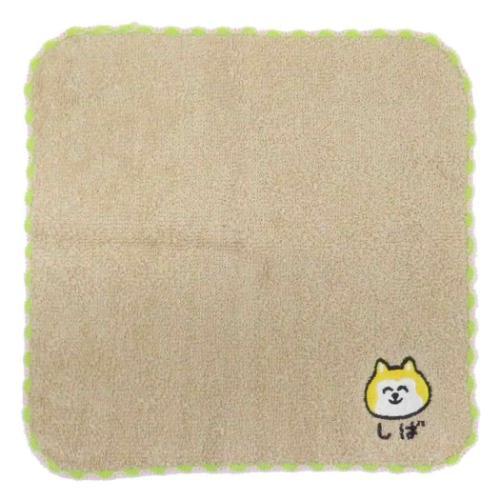 おえかきさん ワンポイント刺繍ハンカチタオル ミニタオル しばいぬさん キャラクター