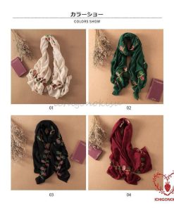 刺繍 レディース ストール 大判ストール マフラー ショール 薄手ストール 刺繍ストール 葉っぱ刺繍 柔らか 爽やか ふんわり感