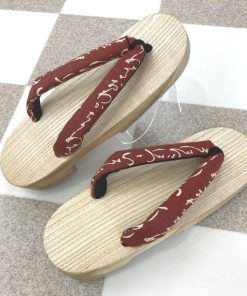 「現品・即納」 阿波の桐下駄 綿小紋いろは柄鼻緒 白木 クリア No.806・XL〜サイズ対応。下駄長さ、約25.0cm