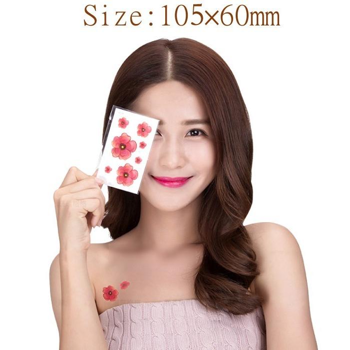 タトゥーシール 文字 指 記号 星 スター バーコード 花 薔薇 ローズ 蝶 ジュエリー 羽 ハート メタル ステッカー sthc-a4-hc-04 105×60mm - 画像 (5)