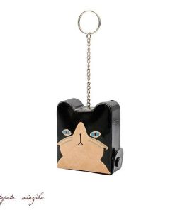 ハチワレ 猫 の キーホルダー ケース ヤンピー ケースチャーム ねこ ネコ はちわれ 小物 雑貨 革