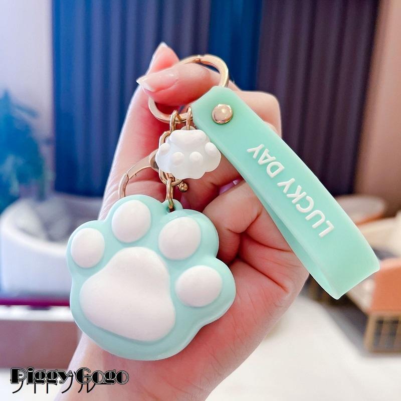 キーホルダー キーリング バッグチャーム 女性 レディース キーチャーム 肉球 アニマル タグ付き ぷっくり おしゃれ キュート ガーリー かわいい - 画像 (5)