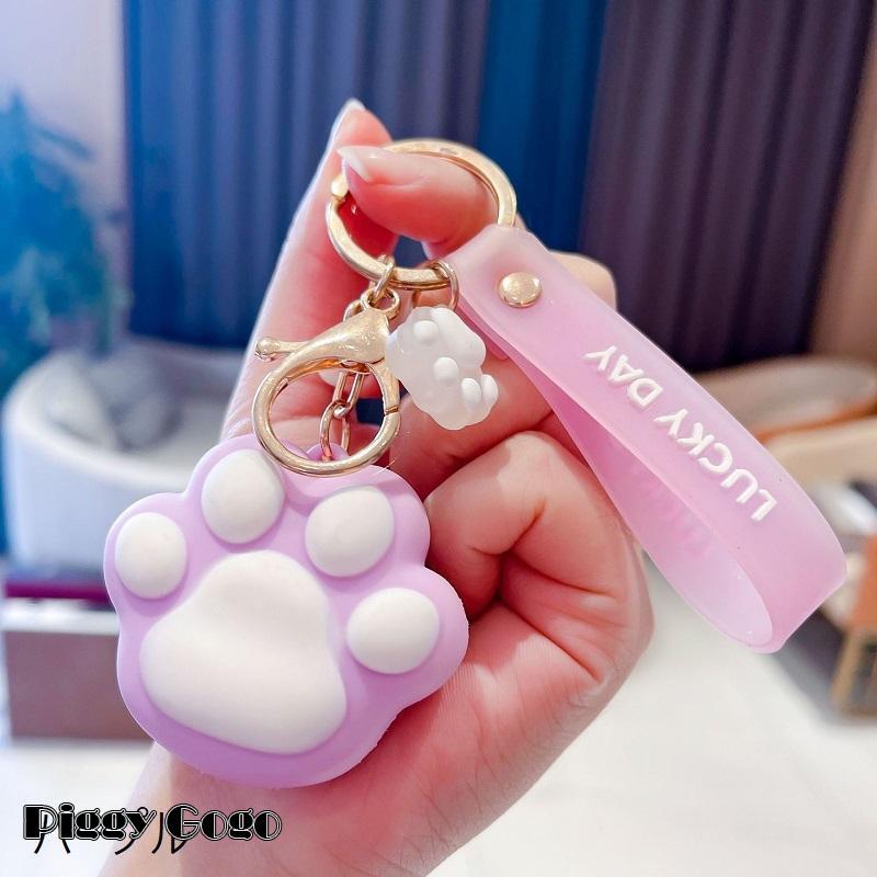 キーホルダー キーリング バッグチャーム 女性 レディース キーチャーム 肉球 アニマル タグ付き ぷっくり おしゃれ キュート ガーリー かわいい - 画像 (6)