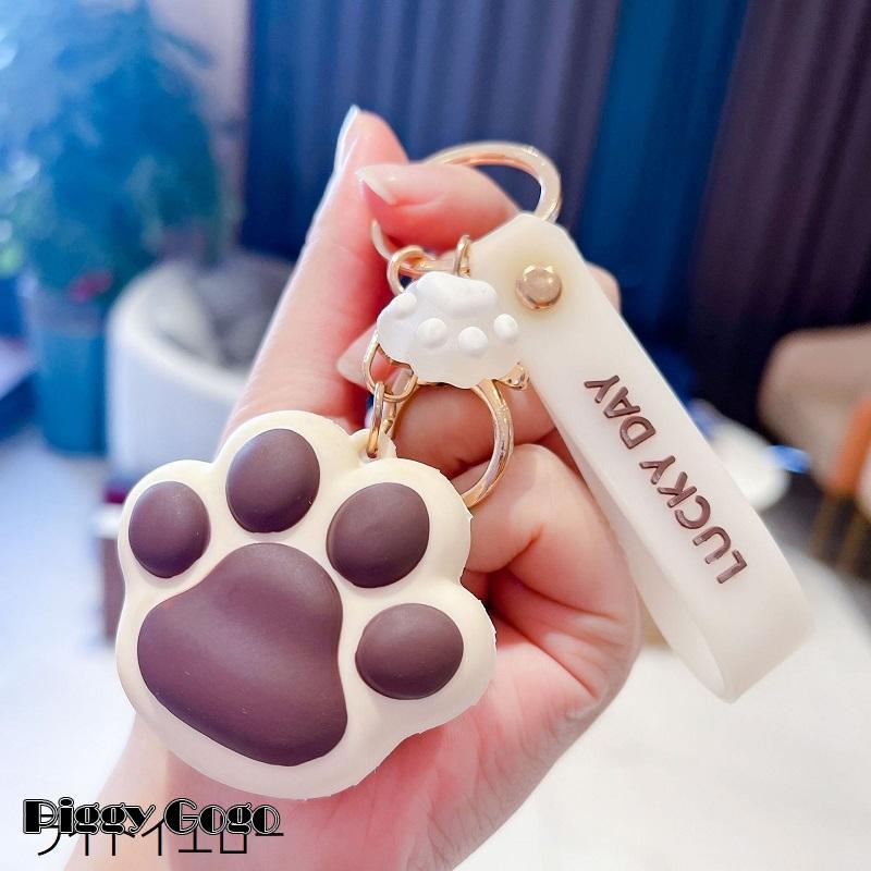 キーホルダー キーリング バッグチャーム 女性 レディース キーチャーム 肉球 アニマル タグ付き ぷっくり おしゃれ キュート ガーリー かわいい - 画像 (7)