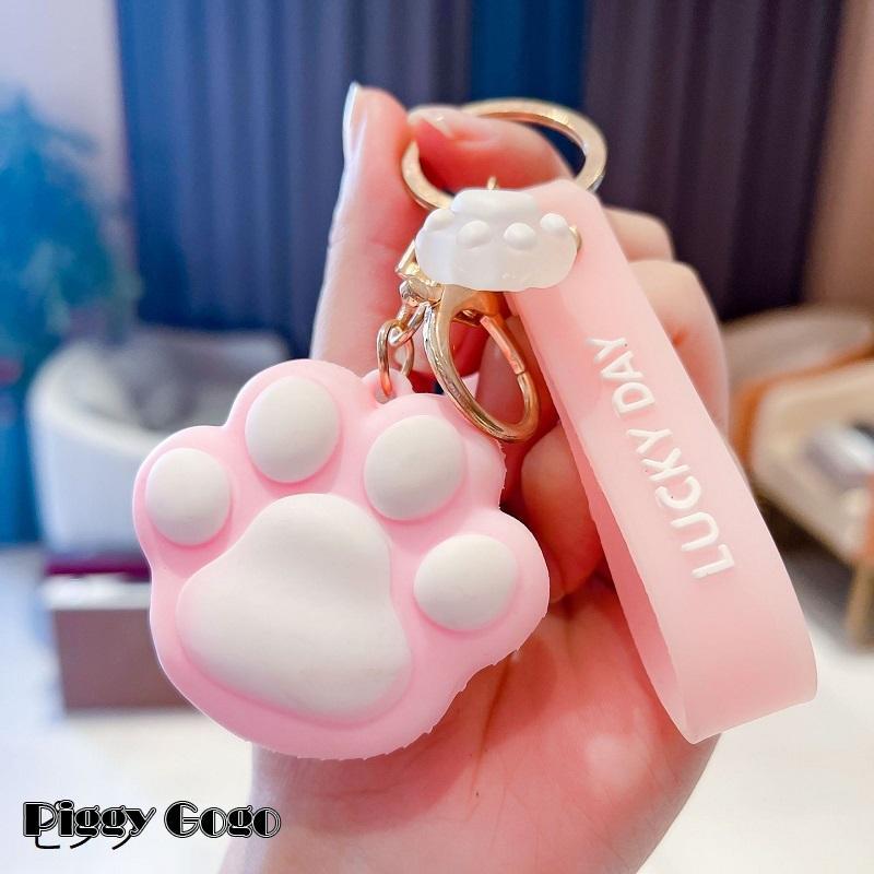 キーホルダー キーリング バッグチャーム 女性 レディース キーチャーム 肉球 アニマル タグ付き ぷっくり おしゃれ キュート ガーリー かわいい - 画像 (8)