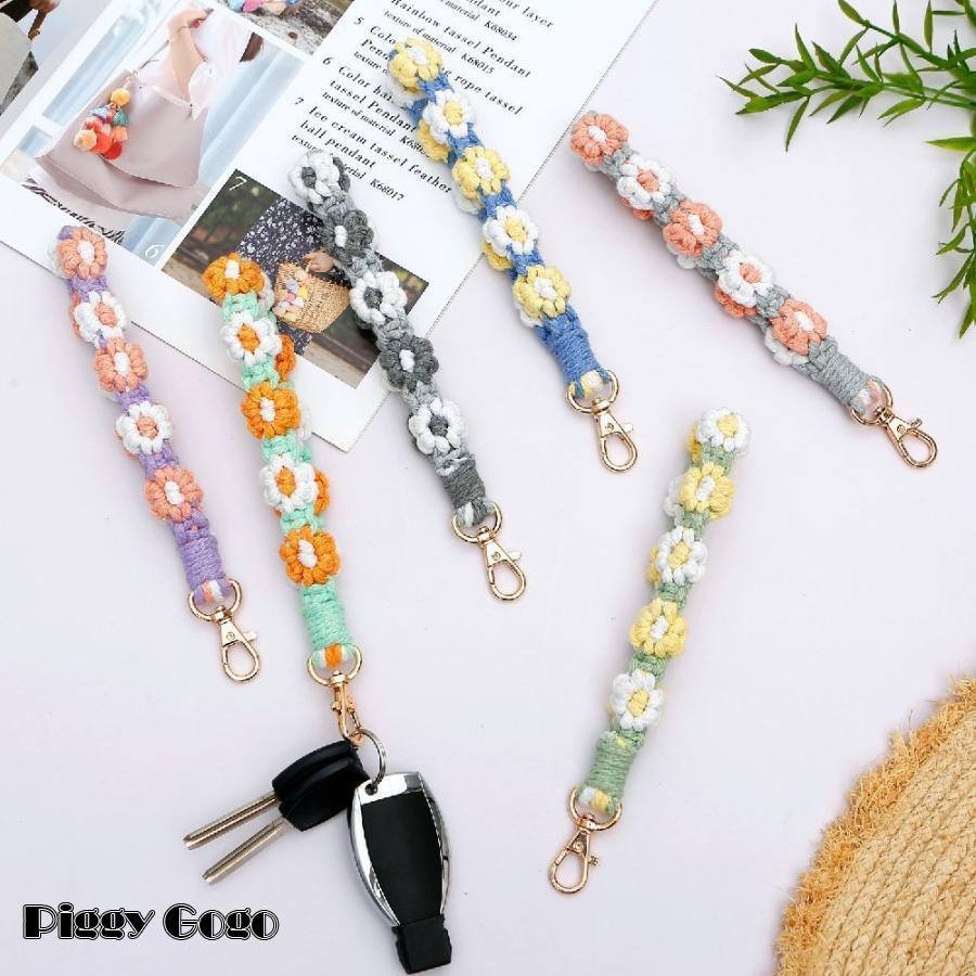 キーホルダー ストラップ ハンドストラップ バッグチャーム スマホストラップ 花 フラワー アクセント 目印 かわいい おしゃれ - 画像 (2)