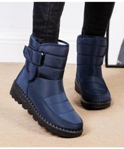 plusnao スノーブーツ スノーシューズ 長靴 ショート丈 レディース 厚底 フラット プラットフォーム 裏ボア 裏起毛 防寒 防滑 防水 マジック テープ