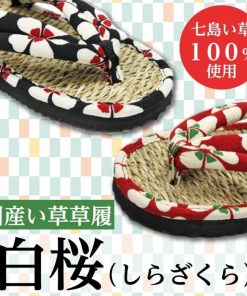国産い草草履 日本製 白桜 香梅 レディース M：22.5〜24cm L：24.5〜25cm 七島い草100％ 快適 健康サンダル 国産 い草 草履 サンダル ぞうり 天然素材