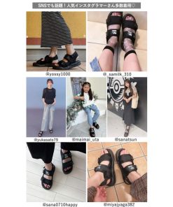 uricca 1794円 クーポンで！ サンダル レディース 厚底 シューズ 夏 黒 白 おしゃれ かわいい 30代 40代 50代 スポーツサンダル スポサン ^bo-591^