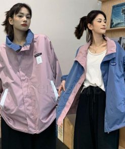 マウンテンパーカー レディース ジャンパー リバーシブル ジャケット 春服 カジュアル アウター ブルゾン スタンドカラー 長袖 シルエット 薄手