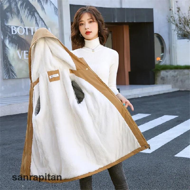 中綿ジャケット レディース フード付き フリースジャケット ロング丈 コート 体型カバー カジュアル アウトドア 保温 防風 おしゃれ 通勤通学 秋冬 - 画像 (2)