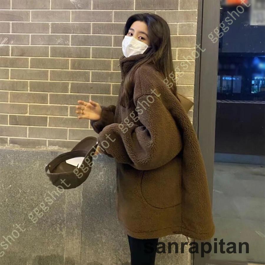 ボア レディース ボアジャケット 防寒着 もこもこ スタンドカラー ふわふわ 暖かい ジッパー付き パーカー ゆったり 可愛い 防寒 おしゃれ 厚手 - 画像 (7)